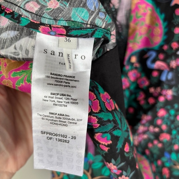 Sandro Iveane Floral Mini Dress Size 36/4 - Picture 8 of 11